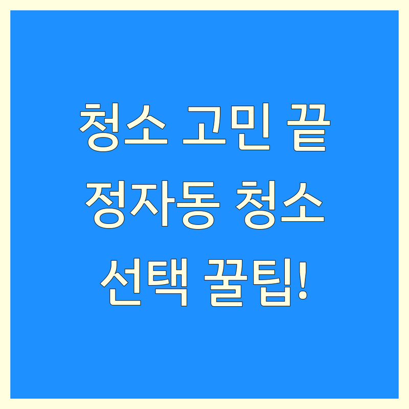 청소 고민 끝! 분당 정자동 청소 서비스 솔루션 | 전문가가 알려주는 선택 팁