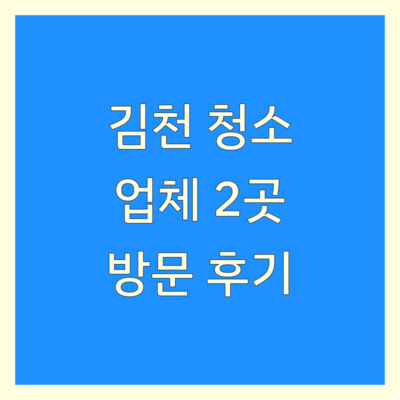 경북 김천시에서 찾은 꼼꼼한 청소업체 2곳 | 직접 방문 후기 포함