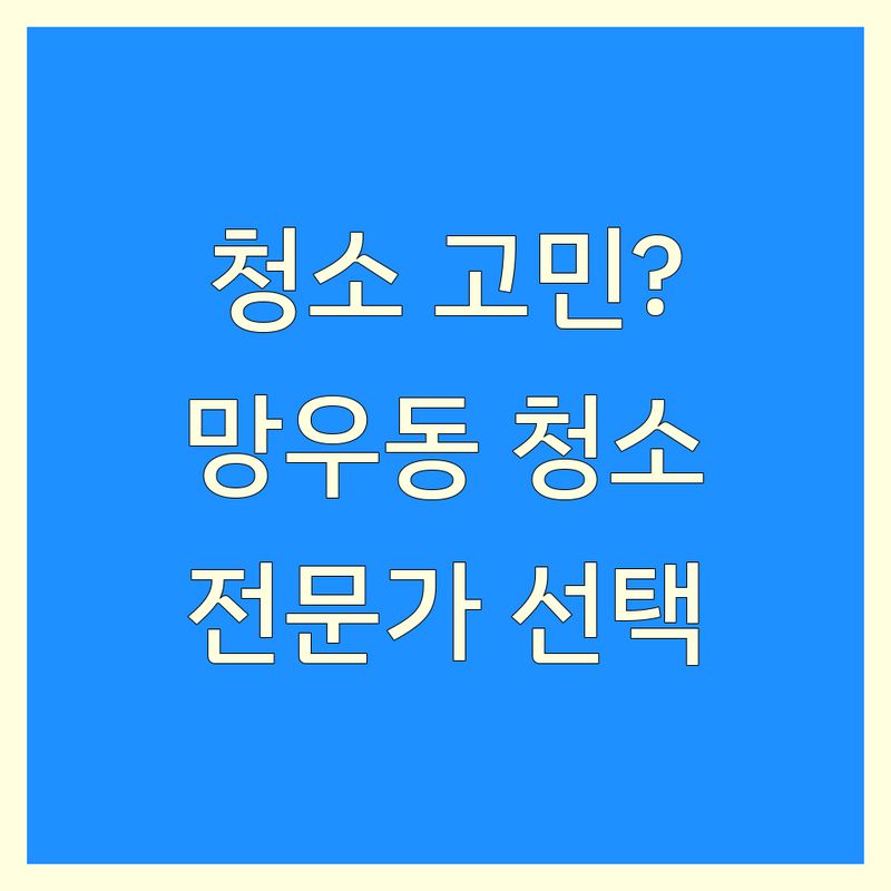 청소 고민 해결! 서울 중랑구 망우동 청소 서비스 솔루션 | 전문가가 알려주는 선택 팁