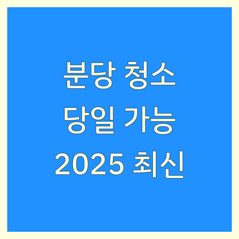 경기 성남시 분당구 당일 청소 및 정리 서비스 베스트 선택 | 2025년 최신 순위 정리