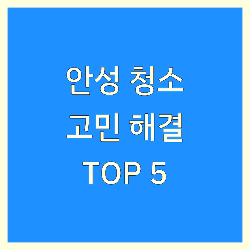 안성시에서 청소 서비스 어디로 갈까? 청소 고민 해결! | 현지인 추천 TOP5