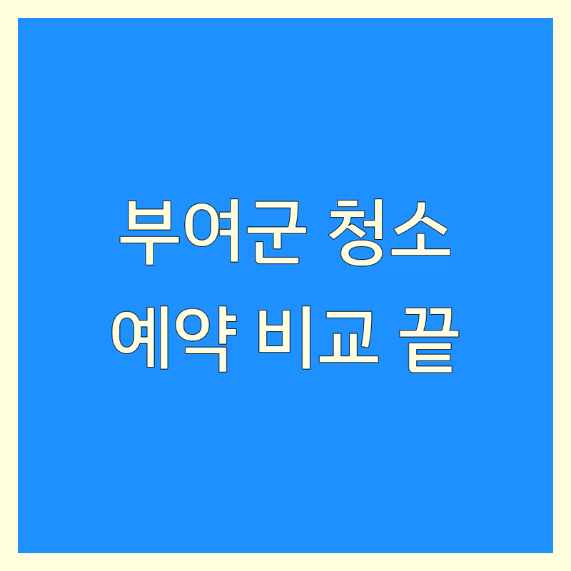 충남 부여군 청소 예약 한눈에 비교 | 2025년 최신 정보 총정리
