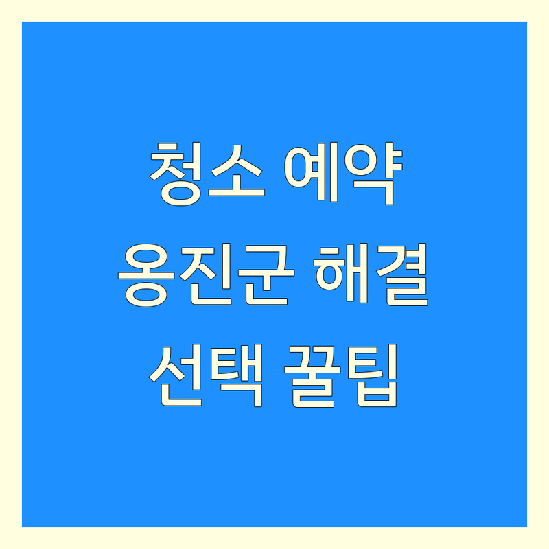 청소 예약 고민 해결! 인천 옹진군 청소 서비스 솔루션 | 전문가가 알려주는 선택 팁